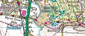 Map of the Box Hill area