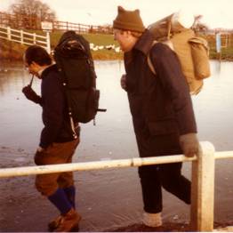 On frozen pond